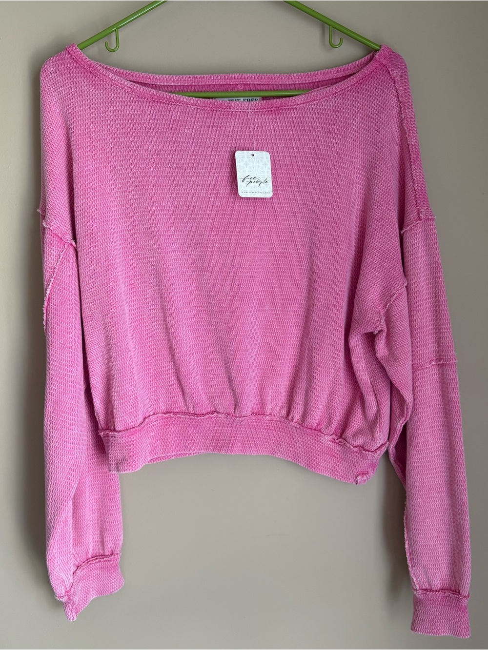 We the Free People Long Sleeve Thermal Pullover Pink